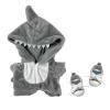 20cm (7.8 inch) Plush Doll Clothes Set - Onesie Pajamas with Shoes, Cute 2-Piece Outfit for Anime Plushies, Kawaii Doll Costume (No Doll Included) Only for Ages 14+ Use (Grey Shark) view 1