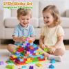 97PCS Building Blocks Set with Storage Box & Base Plate - STEM Educational Toys for Toddlers, Kids Ages 3+, Compatible with Major Large Particle Building Block view 2