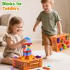 97PCS Building Blocks Set with Storage Box & Base Plate - STEM Educational Toys for Toddlers, Kids Ages 3+, Compatible with Major Large Particle Building Block view 4