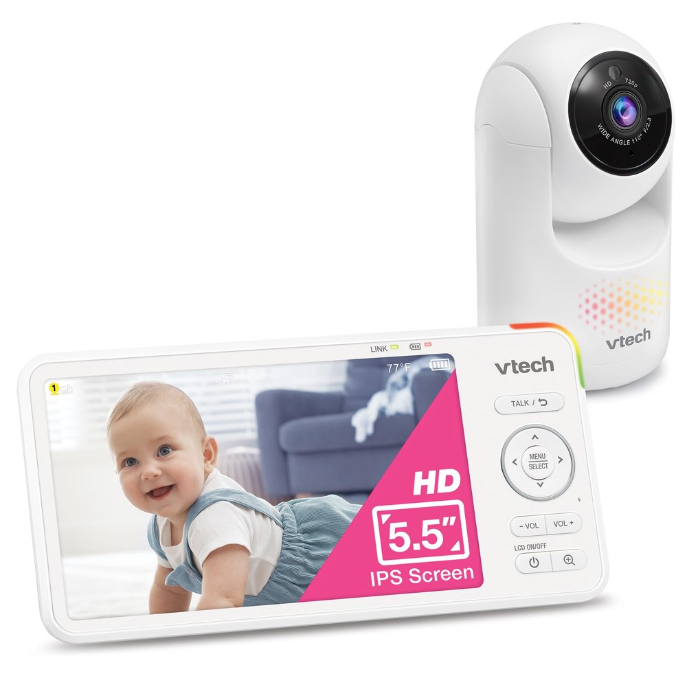 VTech Video Baby Monitor, Advanced HD Plus, 5.5-Inch HD IPS Screen