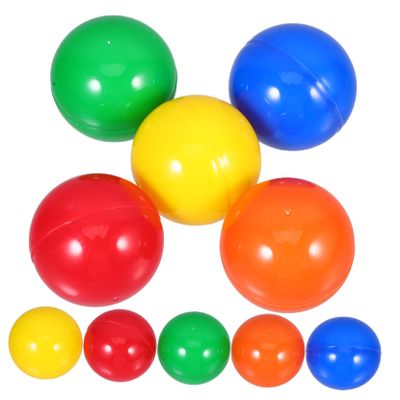 Garneck 50 Pcs 15 Inch Refillable Plastic Raffle Balls - Openable Capsule Balls for Bingo Games - Party Activities and Vending Use Colorful Drawing Balls for Entertainment and Fun