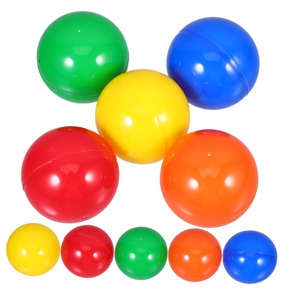 Garneck 50 Pcs 15 Inch Refillable Plastic Raffle Balls - Openable Capsule Balls for Bingo Games - Party Activities and Vending Use Colorful Drawing Balls for Entertainment and Fun