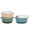 Aikosell Baby & Toddler Bowls | Stay-Put Suction | Silicone & Stainless Steel with Leakproof Sealed Lids (Set of 3) | Portable Baby Food Bowls view 1
