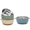 Aikosell Baby & Toddler Bowls | Stay-Put Suction | Silicone & Stainless Steel with Leakproof Sealed Lids (Set of 3) | Portable Baby Food Bowls view 2