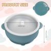 Aikosell Baby & Toddler Bowls | Stay-Put Suction | Silicone & Stainless Steel with Leakproof Sealed Lids (Set of 3) | Portable Baby Food Bowls view 3