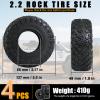 2.2 RC Crawler Tires 4pcs All Terrain Super Grip Soft Rubber, 125mm Height, Fit for TRX4 Sport, Redcat Everest 10, Axial SCX10 Capra 4WS RBX10 Ryft, RC Off-road Tires w/Foam Inserts view 2