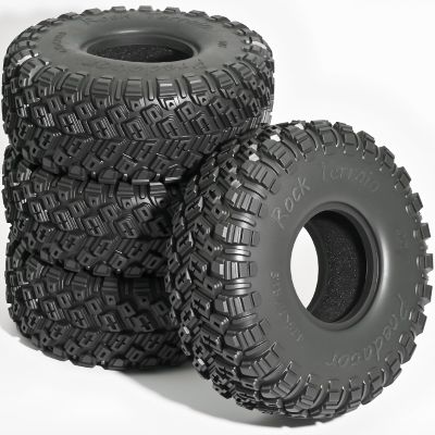 1.9" Crawler Tires 120 * 43mm V-Groove Tread Rock Terrain Climbing Tires for 1/10 Axial SCX10, TRX4, Redcat Gen8, FCX10, UTB18 RC Crawler Car Off-Road Tire(4-Pack)