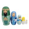 PXIWDAN 5Pcs Wooden Art Crafts King Royal Family Nesting Doll Matryoshka Figurines Home Decoration Toy Gift Stacking Doll view 1