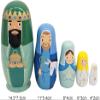 PXIWDAN 5Pcs Wooden Art Crafts King Royal Family Nesting Doll Matryoshka Figurines Home Decoration Toy Gift Stacking Doll view 2