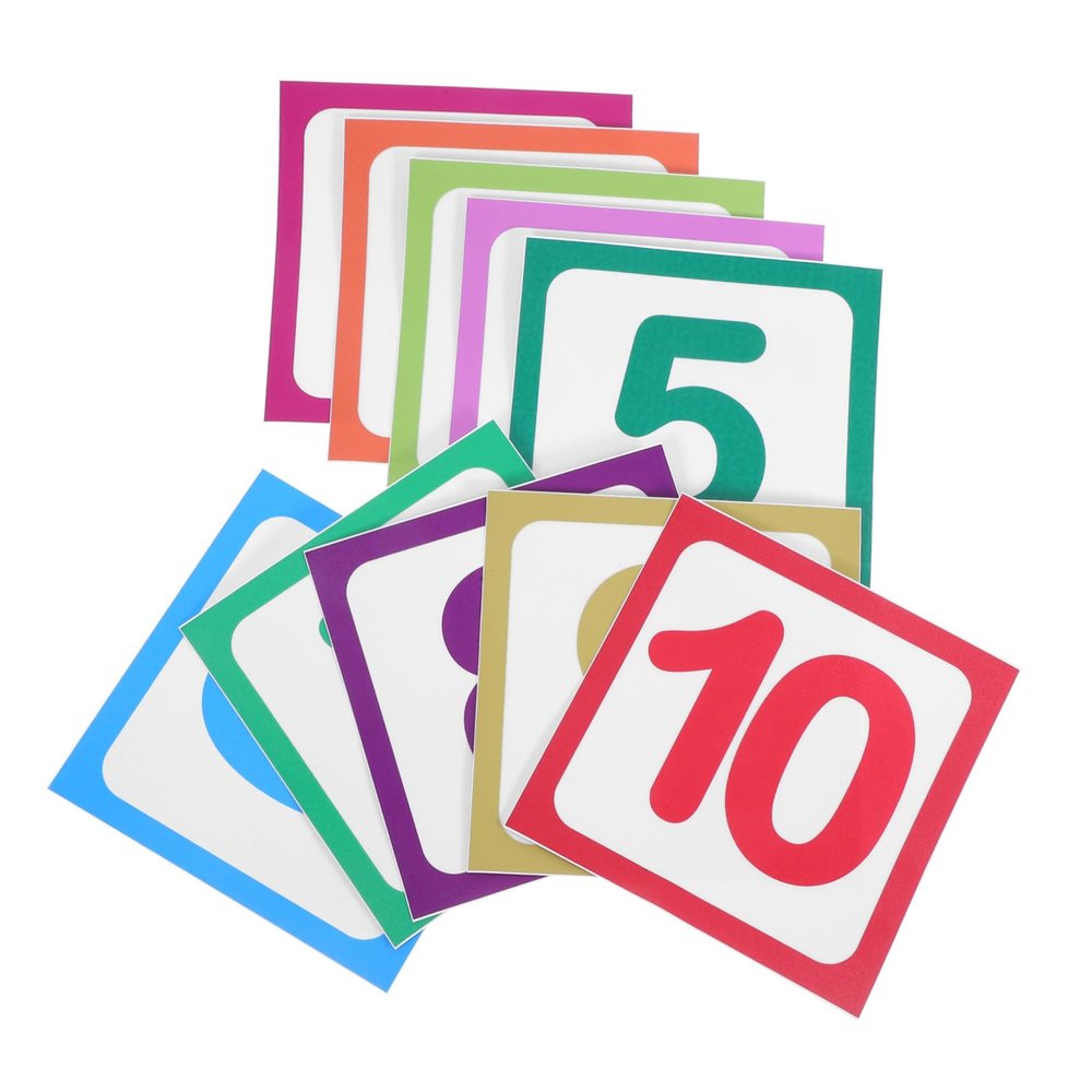 BUGUUYO 10pcs Self-Adhesive Number Game Floor Stickers Squares Classroom Decor Boys and Girls Room Wall Stickers Gaming Wall Decals Home Decor