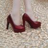 SssHam 1/6 Scale Female Soldier Model Figure Doll Shoes High Heels Heel Dress Shoes for 12" Movable Doll Action Figure Miniatures Accessories Doll(Red) view 1