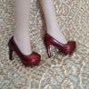 SssHam 1/6 Scale Female Soldier Model Figure Doll Shoes High Heels Heel Dress Shoes for 12" Movable Doll Action Figure Miniatures Accessories Doll(Red) view 2