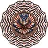 10" Metal Wind Spinner Outdoor Garden Decoration - American Eagle & Flag Design - Kinetic 3D Yard Art for Patio, Porch, Lawn & Home Decor view 1