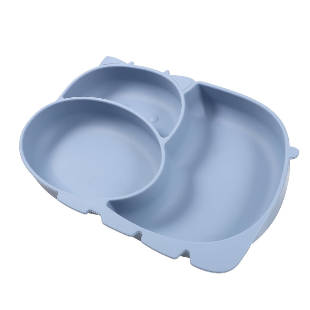 BESPORTBLE Silicone Feeding Bowl Divided Plate for Toddlers Food-Grade Silicone Cartoon Design Lightweight Portable for Meals Increases Appetite
