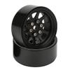 2pcs Alloy Beadlock Wheel Rims Accessory for 4 1/10 RC Crawler Car, Increase Weight, Exquisite Workmanship, Cool Appearance, Durability (Black) view 1
