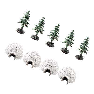 BESPORTBLE 1Set Miniature Igloo Model with Christmas Tree Figures Realistic Arctic Scene Cake Toppers for DIY Winter Celebrations Educational Playtime