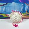 Articulated Dragon and Dragon Egg, 12" 3D Printed White and Fushia Pink Cherry Blossom Dragon, Fidget Toy Executive Desk Toy D017-FUSPNK-WE view 3