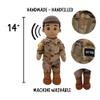 Umbo My Hero 14" Army Recordable Plush Military Doll Over 1+ Hour Audio Storage Personalized Gift for Deployment, Separation, or Storytime Ultimate Daddy Doll! (Tan Skin Black Hair Female) view 4