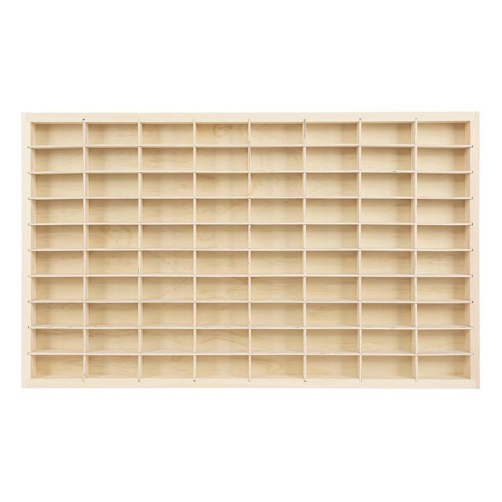 1 Pcs Wooden Wall Mount Display Case for Model Car Organize,Car Display Shelf Storage Organizer Case for Toy Collectibles,1/64 Scale Toy Cars Storage (60 Spaces)