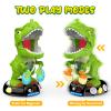 EagleStone Moving Dinosaur Shooting Toys for Kids 5-7, Electronic T-Rex Shoot Target Game with Mist Spray, LED Score, Roar & Light, 3-Pair Dino Target, Birthday Gifts for 5 6 7 8 9 Year Old Boys Girls view 3