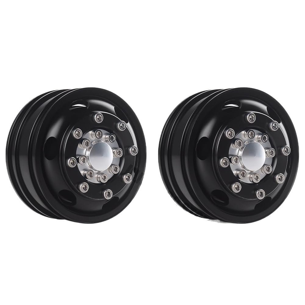 2PCS CNC Metal Front/Rear RC Car Wheel Rim for 1/14 RC Crawler Car Tamiya Tractor Trucks Hub Parts(2PCS Front T05)