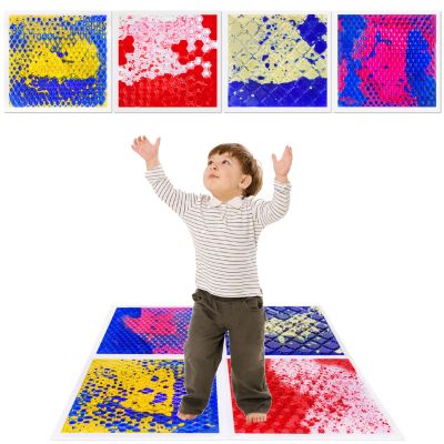 XIRDQYM Sensory Liquid Play Mats : 4-Tile Color-Changing Exercise Floor Mats for Children(4PYXA)