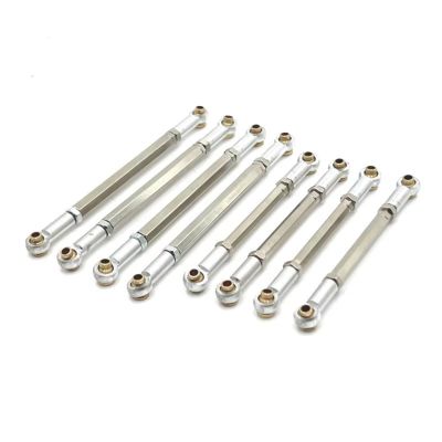 RC Car Accessories Compatible with MN128 MN86 MN86S MN86K MN86KS for MN 1/12 RC Car Upgrade Parts Accessories 8pcs Metal Link Rod Pull Rod Linkage Set(Silver)