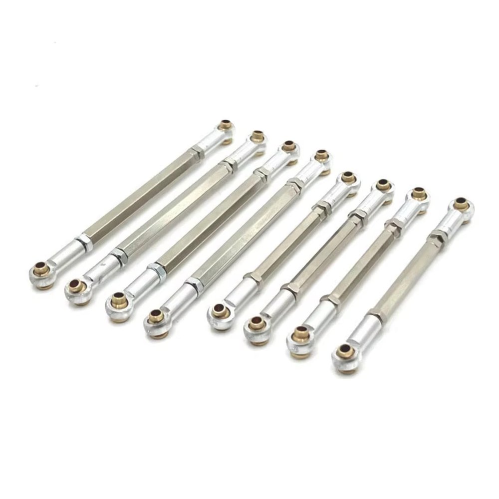 RC Car Accessories Compatible with MN128 MN86 MN86S MN86K MN86KS for MN 1/12 RC Car Upgrade Parts Accessories 8pcs Metal Link Rod Pull Rod Linkage Set(Silver)