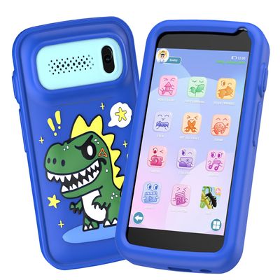 Kids Smart Phone Toys for Boys , 3.97" Touchscreen Dinosaurs Gifts and Toys for Boys Ages 3-12, Children Play Toy Phone with Camera, Game, Music, 8GB CardBlue