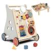 Baby Push Walker with Detachable Busy Board, Wooden Baby Walker with Adjustable Speed Wheels, Montessori Push Walker for Babies, Push Walking Toys for Boys & Girls 1 Year Old, Gifts for Toddler view 1
