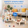 Baby Push Walker with Detachable Busy Board, Wooden Baby Walker with Adjustable Speed Wheels, Montessori Push Walker for Babies, Push Walking Toys for Boys & Girls 1 Year Old, Gifts for Toddler view 3