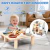Baby Push Walker with Detachable Busy Board, Wooden Baby Walker with Adjustable Speed Wheels, Montessori Push Walker for Babies, Push Walking Toys for Boys & Girls 1 Year Old, Gifts for Toddler view 4