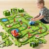 BLmukce 48-Piece Puzzle Race Car Track Set for Toddlers 1-3 | City-Themed Tracks, 2 Cars & Road Signs | Puzzle Car Tracks Toddler Toy Gifts for 2 3 4 5 6 Year Old Boys & Girls view 2