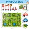 BLmukce 48-Piece Puzzle Race Car Track Set for Toddlers 1-3 | City-Themed Tracks, 2 Cars & Road Signs | Puzzle Car Tracks Toddler Toy Gifts for 2 3 4 5 6 Year Old Boys & Girls view 3