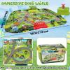 CORPER TOYS 186 Pcs Dinosaur Race Track Set Toys for Kids with Flexible Train Tracks, Dinosaur Figures, Dino Race Cars, Play Map and Storage Box for Boys and Girls view 3