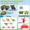 CORPER TOYS 186 Pcs Dinosaur Race Track Set Toys for Kids with Flexible Train Tracks, Dinosaur Figures, Dino Race Cars, Play Map and Storage Box for Boys and Girls view 4