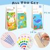 Vileafy Pocket Watercolor Painting Books -Ocean, Animals, Dinosaur Themes 3-Pack Mess-free Paint with Water DIY Bookmark and 6 Brushes, Water Coloring Books for Kids 4-8 Travel and Classroom Prizes view 4