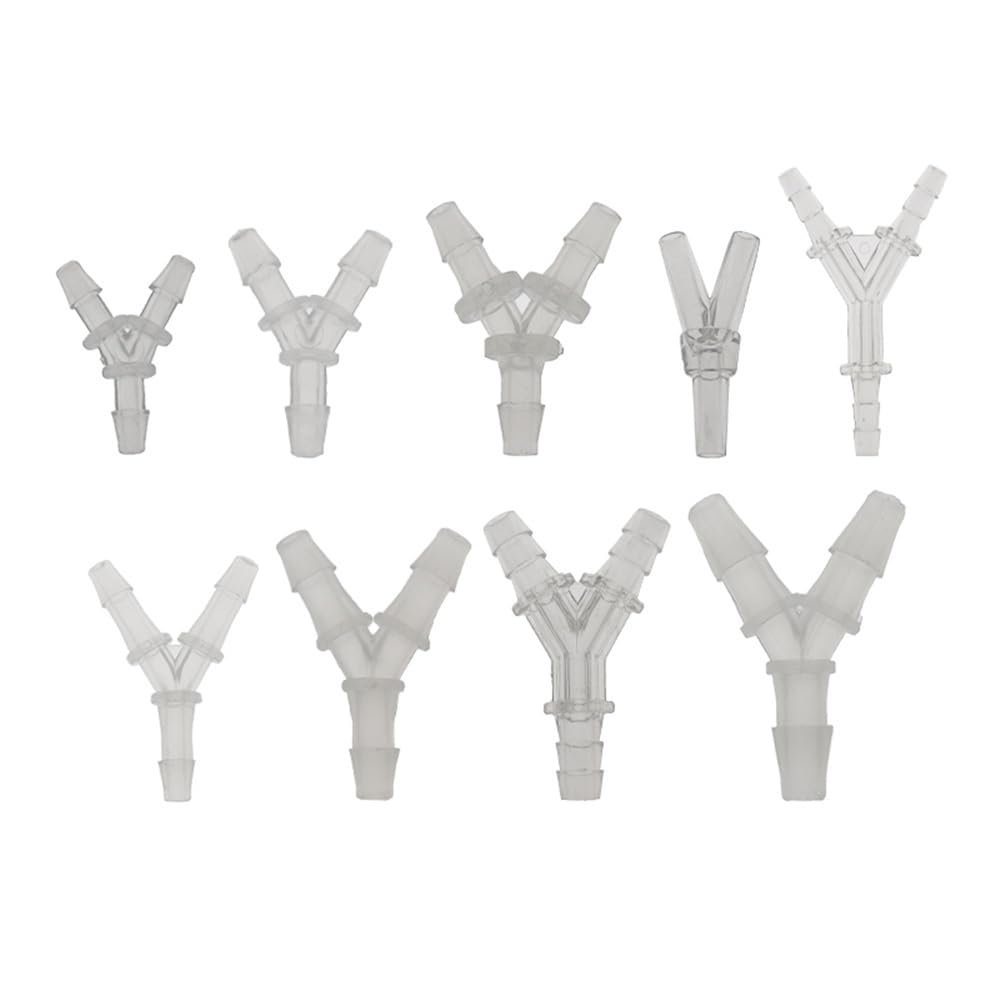 Y-Type Equal Three-Way Fitting, Barbed Three-Way Fitting for Soft Tubing, 18 Varieties Available, 10-Pack(3.9mm)