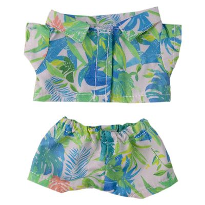 niannyyhouse 10cm-15cm Plush Doll Clothes Shirt Pants Swimsuit Set Compatible with 17cm Labubu Doll (Green)