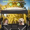 Real Relax Stroller Wagon for 4 Kids, Foldable 4 Seater Wagon Stroller, Kids Wagons with 5-Point Safety Harness, UV-Protection Canopy, All-Terrain PU Wheels, Adjustable Handlebar view 3