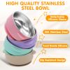JVEOO 4 Pack Stainless Steel Baby Bowls with Suction, 2-in-1 SUS304 Toddlers Bowl & Removable Silicone Suction Kids Bowl Anti Scald Non Toxic Snack Container for Baby Food Feeding view 2