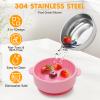 JVEOO 4 Pack Stainless Steel Baby Bowls with Suction, 2-in-1 SUS304 Toddlers Bowl & Removable Silicone Suction Kids Bowl Anti Scald Non Toxic Snack Container for Baby Food Feeding view 3