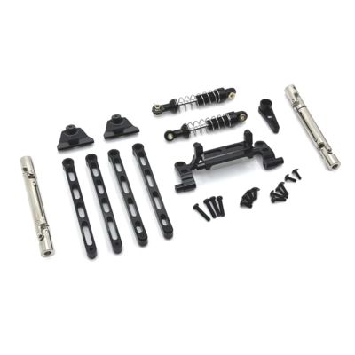 SERBNOPG for MN82 LC79 for MN78 1/12 Metal for Chassis Link Rod Pull Rod Mount Shock Absorber Drive Shaft Set RC Car Upgrade Parts Replacement RC Car Upgrade Part(Black)