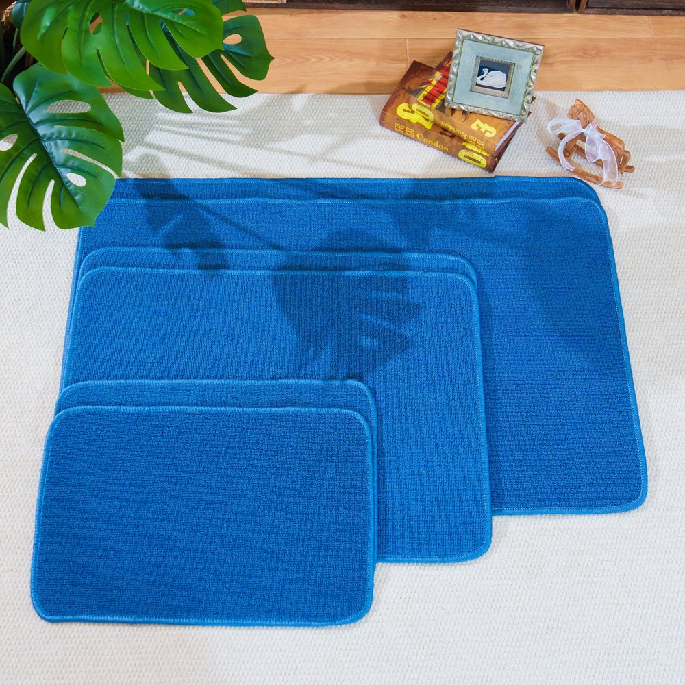 Premium Montessori Work Rug 2-Pack, Large 109*69cm(43*27" )Blue High-Density Loop Mat with Felt Non-Slip Backing,Sturdy Floor Blanket for Group Activities & Montessori Materials,Homeschool Classroom