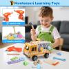 Kids Tool Set Toy with Drill Hammer, 38PCS Wooden Truck Boy Tool Set Construction Sensory Kit STEM Learning Toys, Montessori Pretend Play Boy Girls Kids Birthday Gift for Toddlers 1 2 3 4 5 6 view 2