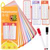 15Pcs Multiplication Flash Cards 0-12, Time Table Flash Cards Chart with 2 Dry Erase Pens 1 Rings, Educational Math Multiplication Chart for 1st to 3rd Grades Fun Learning with Math Game view 1