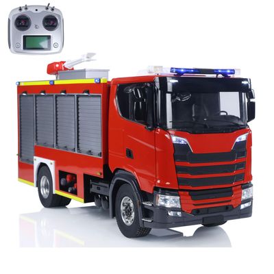 wheelfun 1/14 4X4 Metal Chassis Rail Remote Control Fire Truck Sc 770S I6S Radio 2Speed Gerabox Water Spraying No Charger Rc Model Car