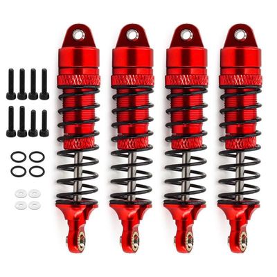 4Pcs Metal Front and Rear Shock Absorber Damper for Traxxas LaTrax Teton Desert Prerunner SST 1/18 RC Truck Car Upgrade Parts(Red)