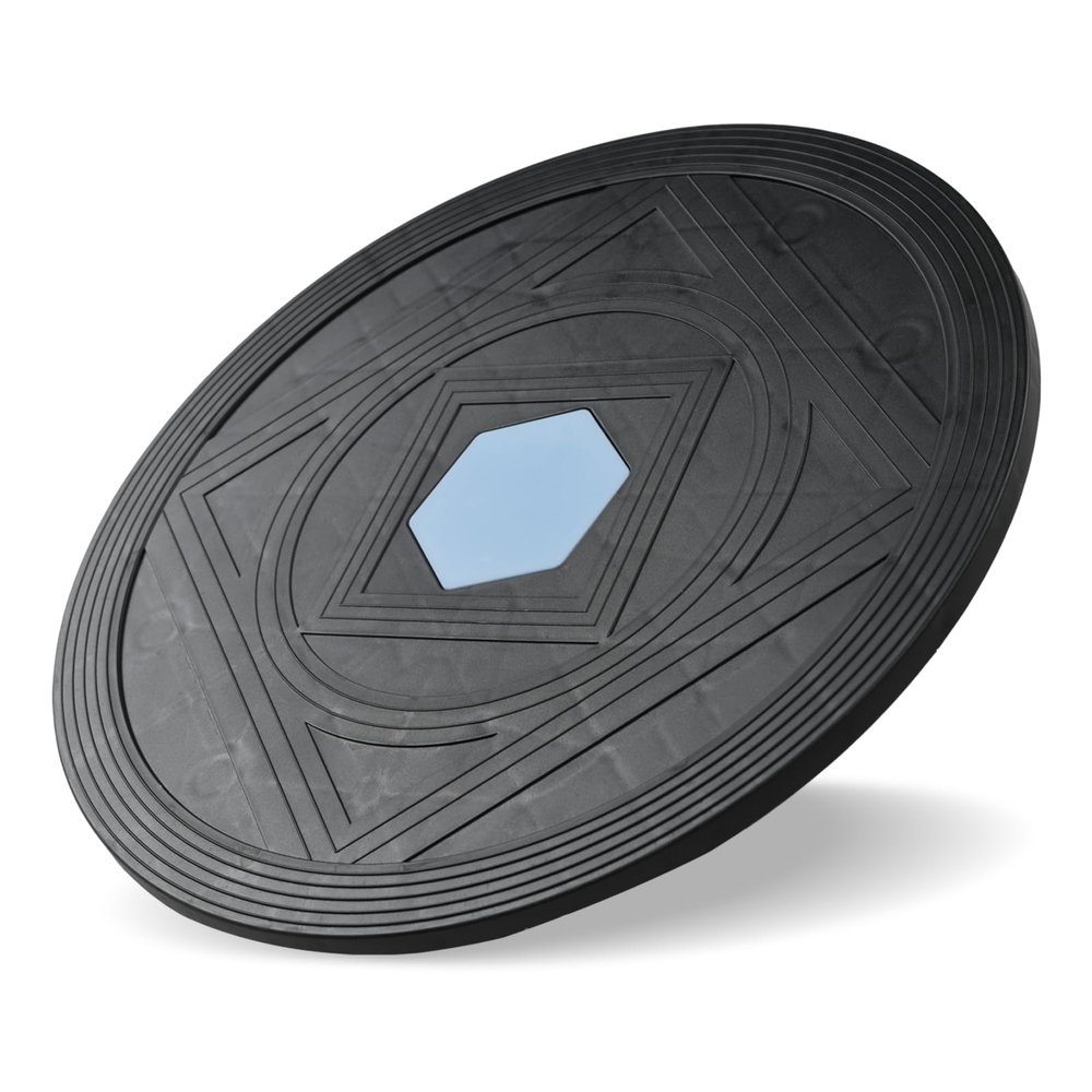 15-inch balance board, sports balance stability training device, portable balance board with rubber support feet, suitable for core training, physical therapy, and fitness. (Blue)