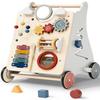 Detachable Baby Walker for Toddlers 1 Year Old Wooden Montessori Busy Board Adjustable Speed Push & Pull Walker Learning to Walk Activity Center Toy for Boys Girls 10 Months+ Baby Toys Birthday Gifts view 1